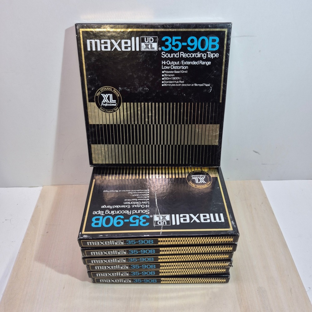 Lot of 7 Maxell UD XL 35-90B Reel to Reel Tapes Vintage Radio Background Music